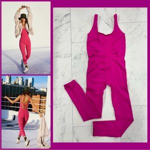 NWOT Free People Good Karma Onesie Hot Pink Size Small